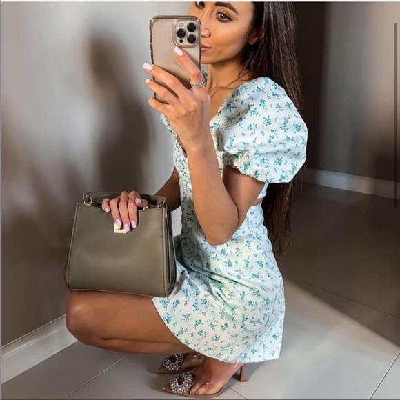 New Zara Floral Cut Out Dress - Picture 3 of 16